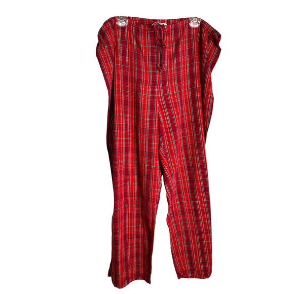Cacique Womens Red Plaid Drawstring Waist Athleisure Pants Size 14/16 Comfy Cozy - Picture 1 of 9